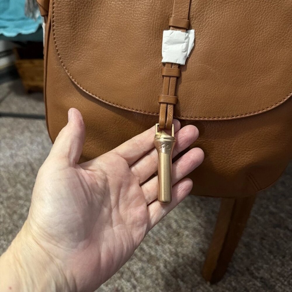 Foley+Corinna Lea Saddle Bag - Honey Brown - FC163071 - NWT & COA - Picture 3 of 11